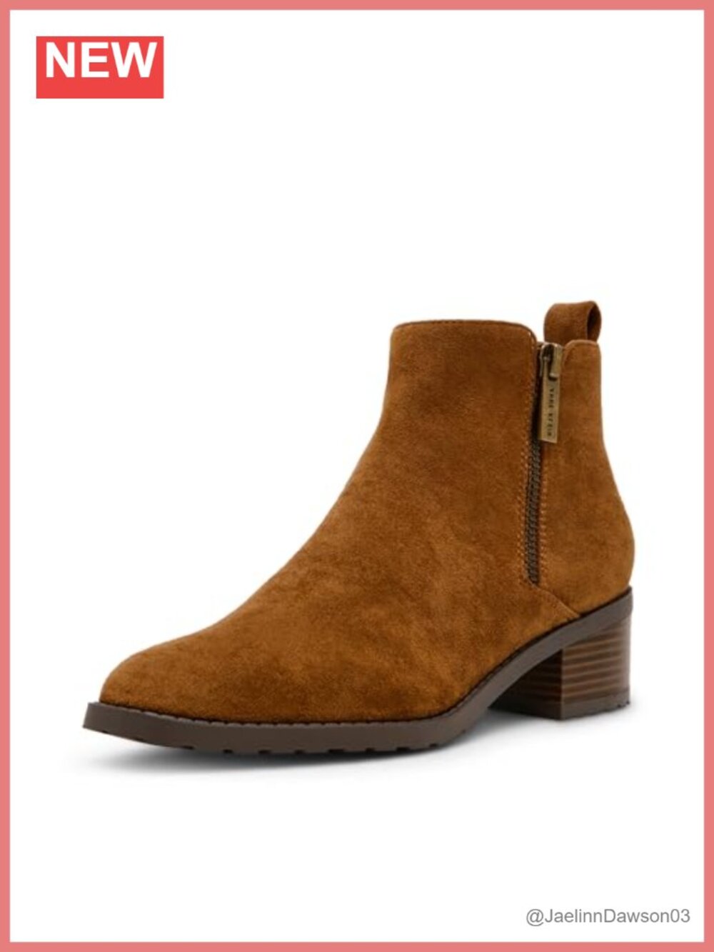 Anne Klein Sakara Women's Ankle Booties Faux Suede Block Heel Zip
